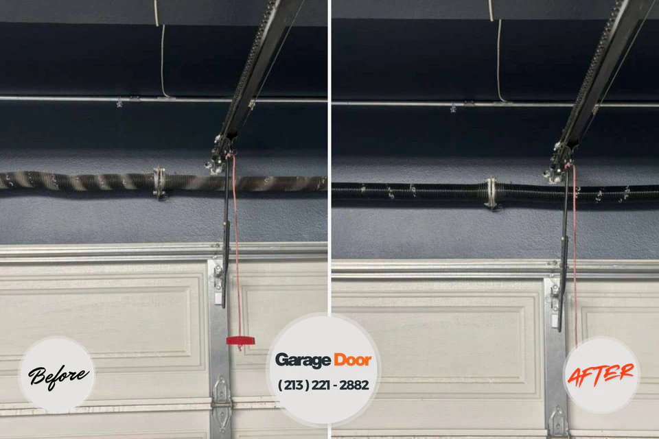 Before and after: garage door repair Brazoria County